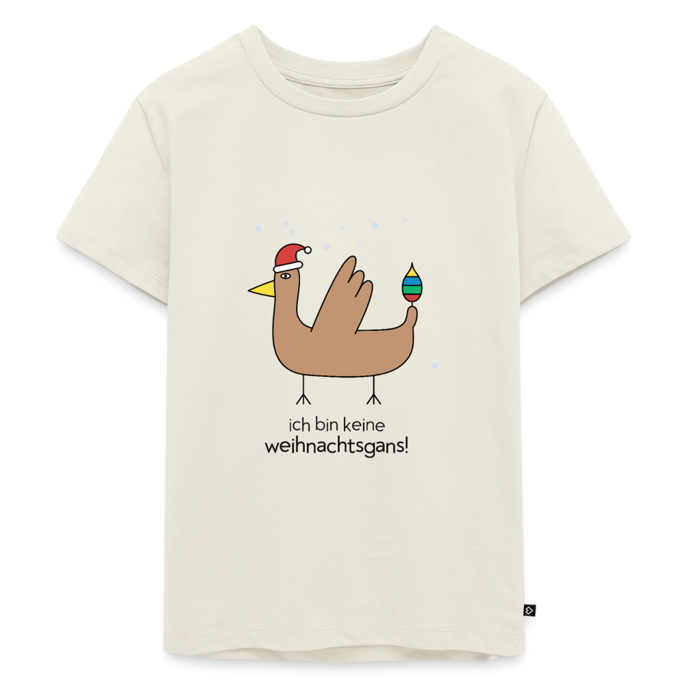 Kinder-T-Shirt „ich bin keine weihnachtsgans!“ | buntschwanz - Naturweiß
