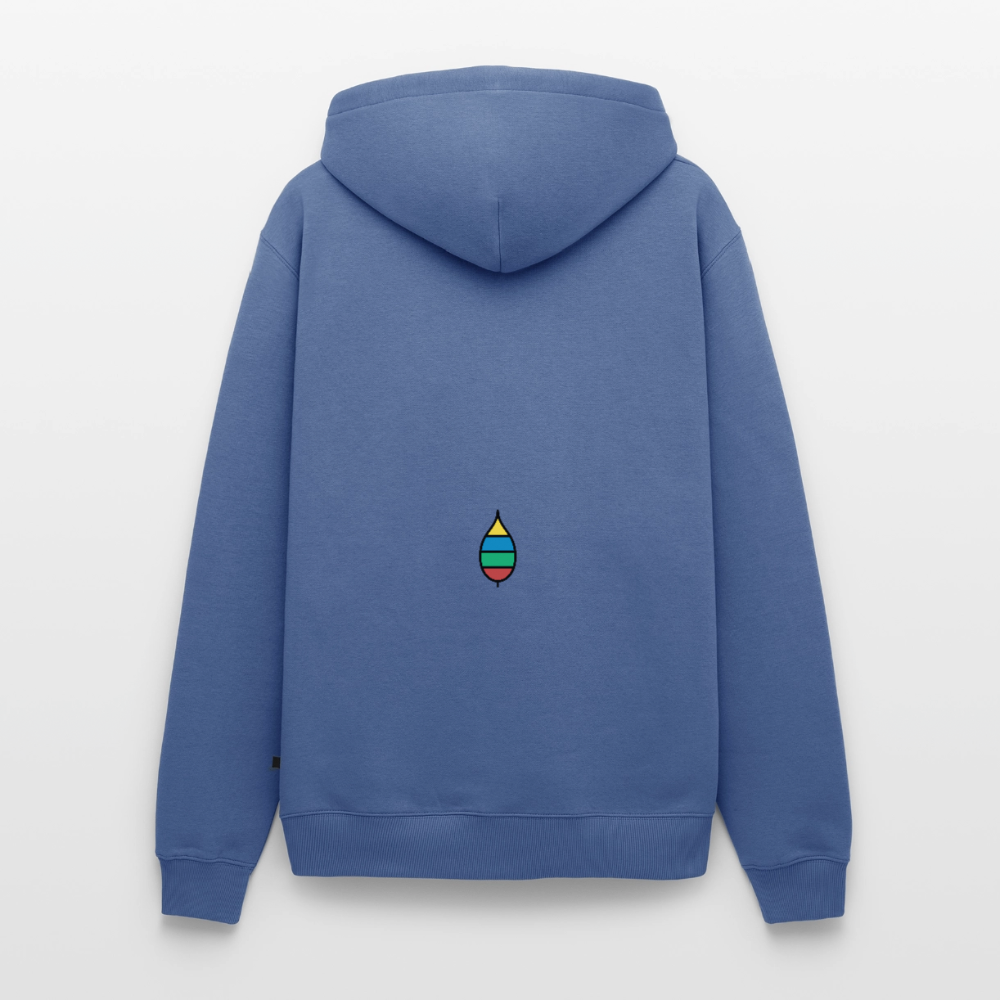 Herren-Hoodie „federherz buntschwanz“ | buntschwanz - Taubenblau