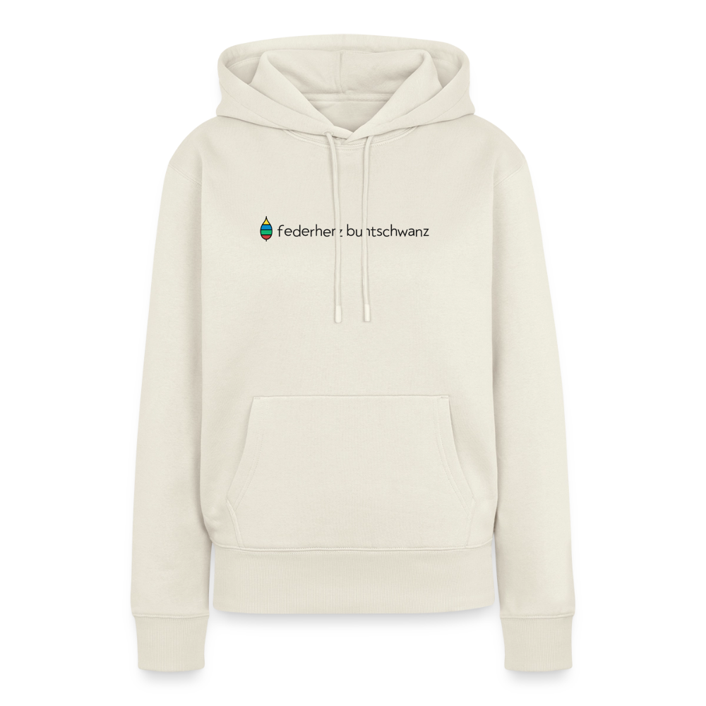 Damen-Hoodie „federherz buntschwanz“ | buntschwanz - Naturweiß