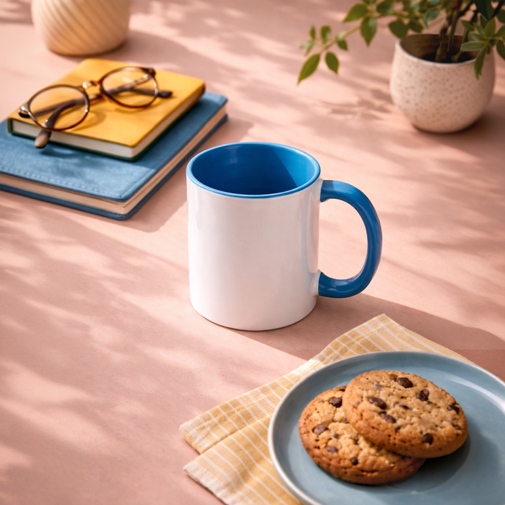 Tasse „Original buntschwanz“ – zweifarbig | buntschwanz - Weiß/Hellblau