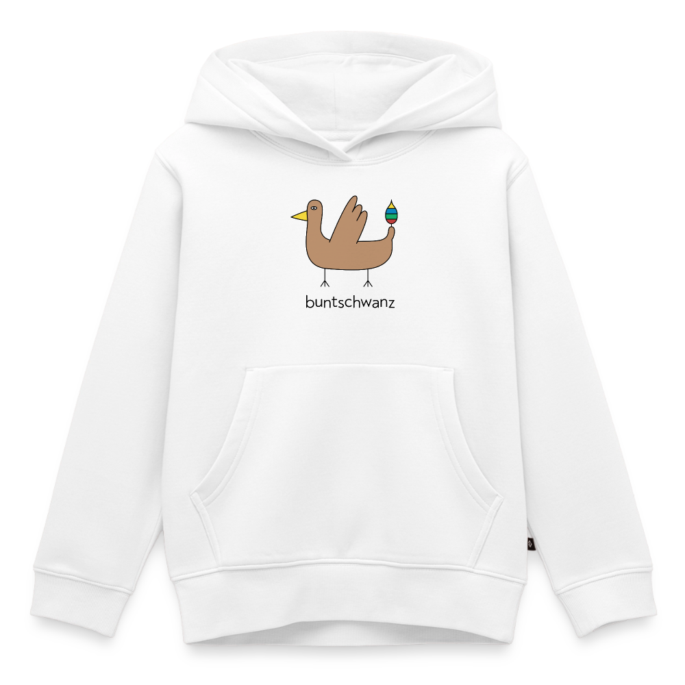 Kinder-Hoodie „Original buntschwanz“ mit Feder-Schwänzchen | buntschwanz - Weiß