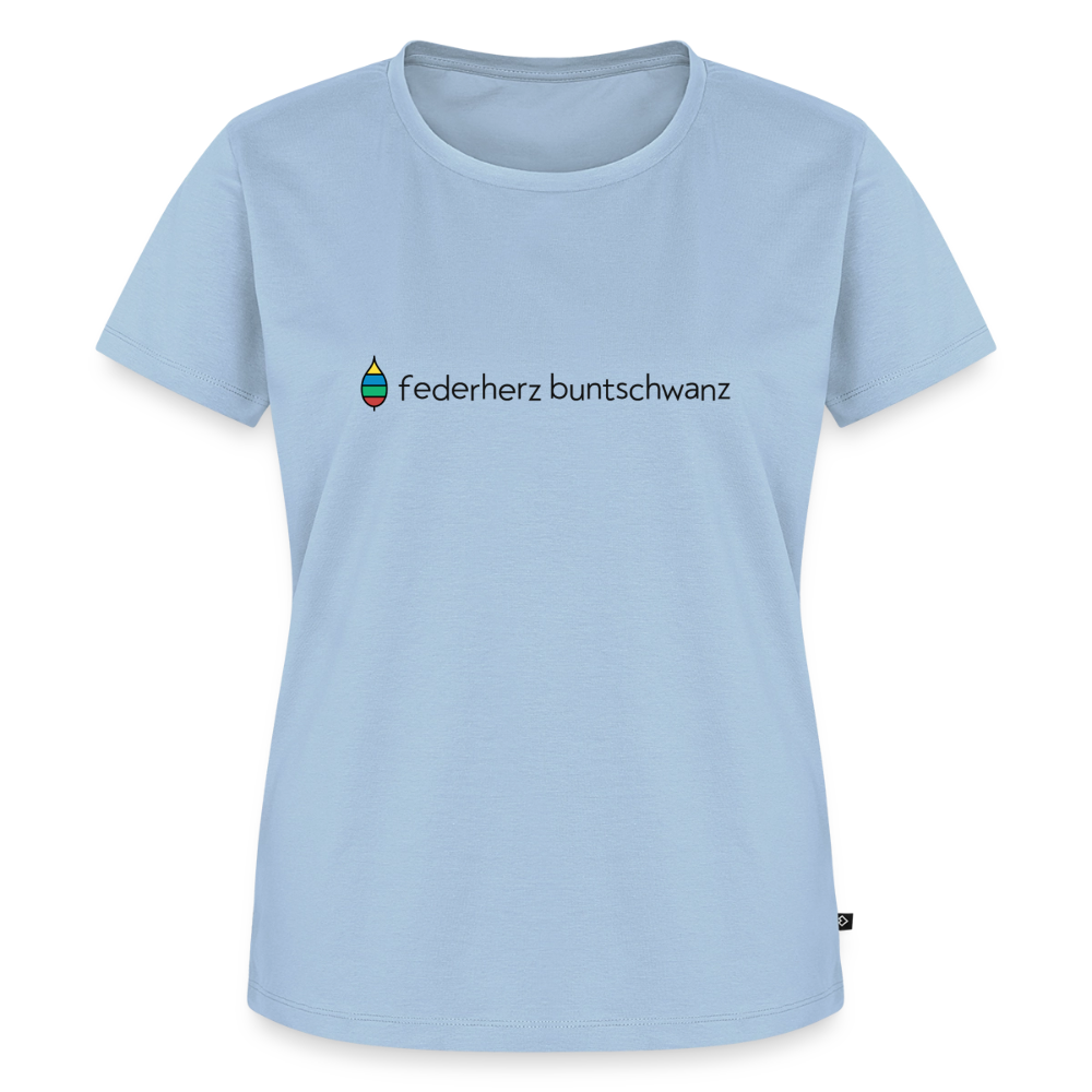Damen-T-Shirt „federherz buntschwanz“ – Baumwolle | buntschwanz - Hellblau