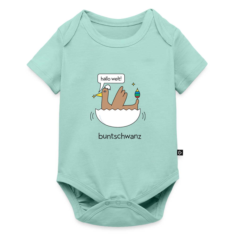 Babybody „hallo welt!“ – Bio-Baumwolle | buntschwanz - Mint