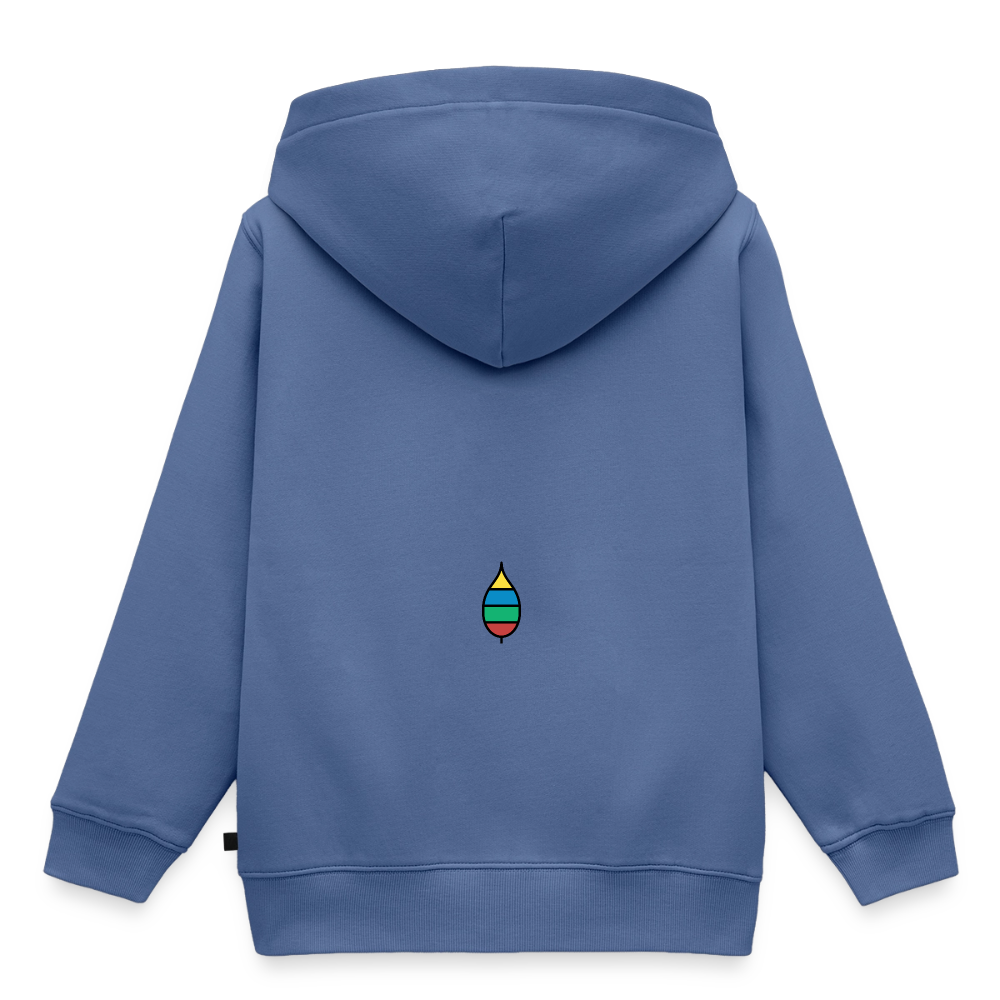 Kinder-Hoodie „Original buntschwanz“ mit Feder-Schwänzchen | buntschwanz - Taubenblau