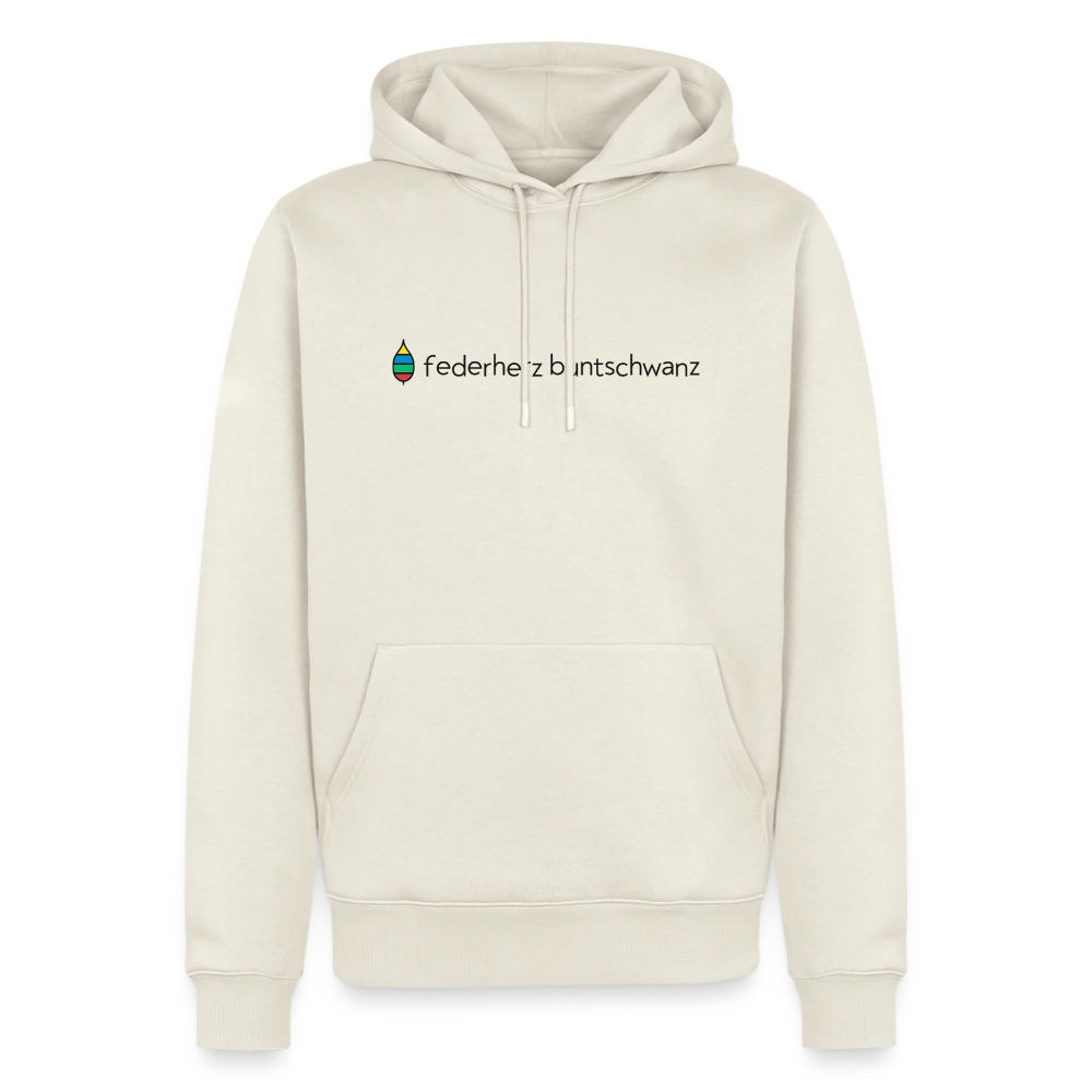 Herren-Hoodie „federherz buntschwanz“ | buntschwanz - Naturweiß