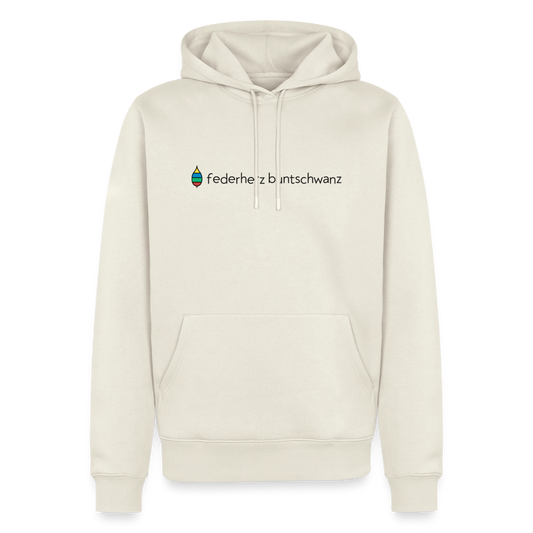 Herren-Hoodie „federherz buntschwanz“ | buntschwanz - Naturweiß