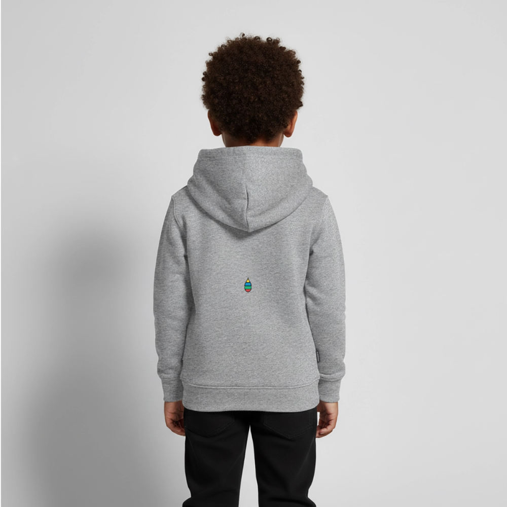 Kinder-Hoodie „federherz buntschwanz“ | buntschwanz - Grau meliert