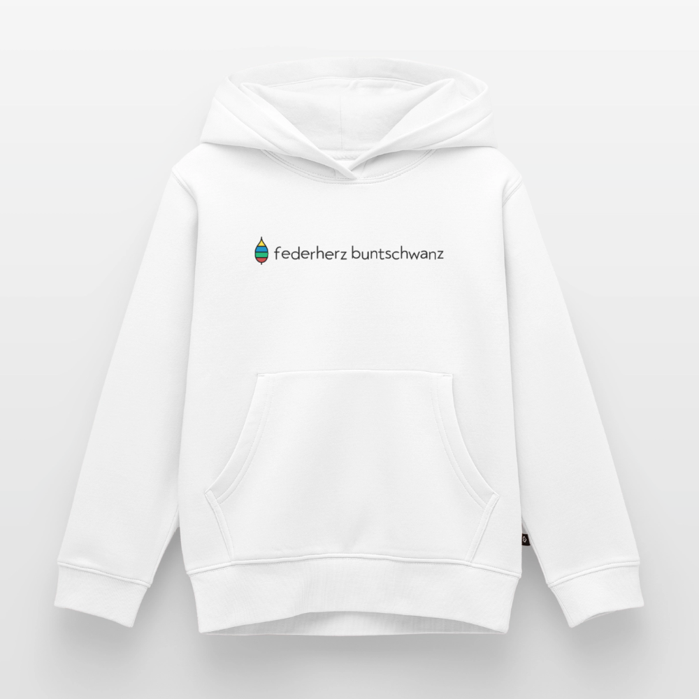Kinder-Hoodie „federherz buntschwanz“ | buntschwanz - Weiß