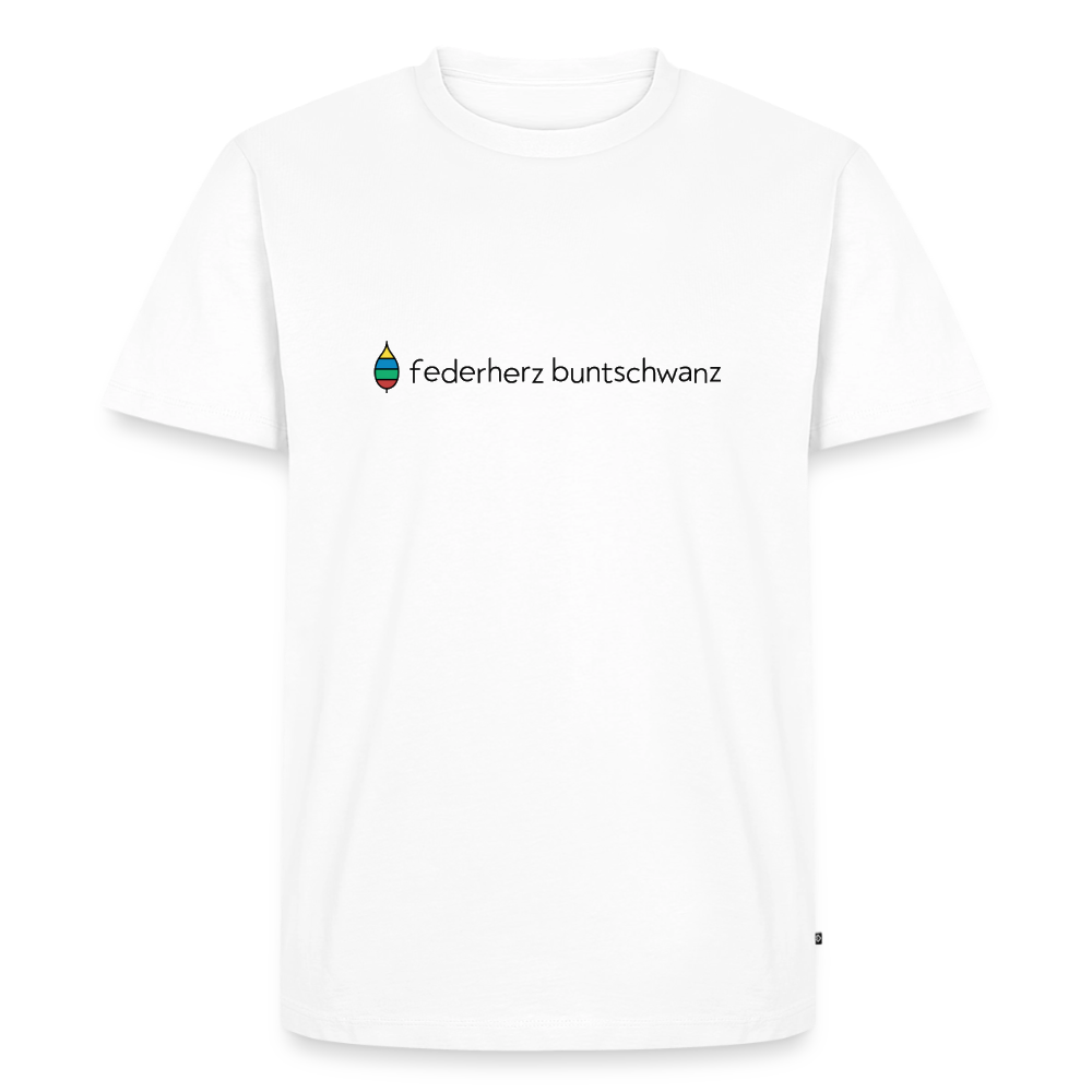 Herren-T-Shirt „federherz buntschwanz“ – Baumwolle | buntschwanz - Weiß
