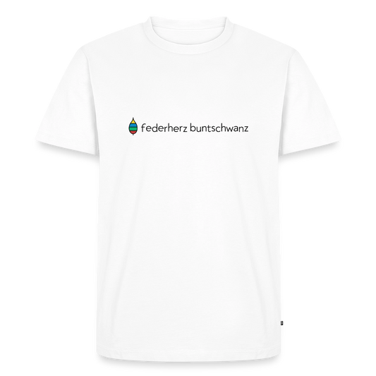 Herren-T-Shirt „federherz buntschwanz“ – Baumwolle | buntschwanz - Weiß