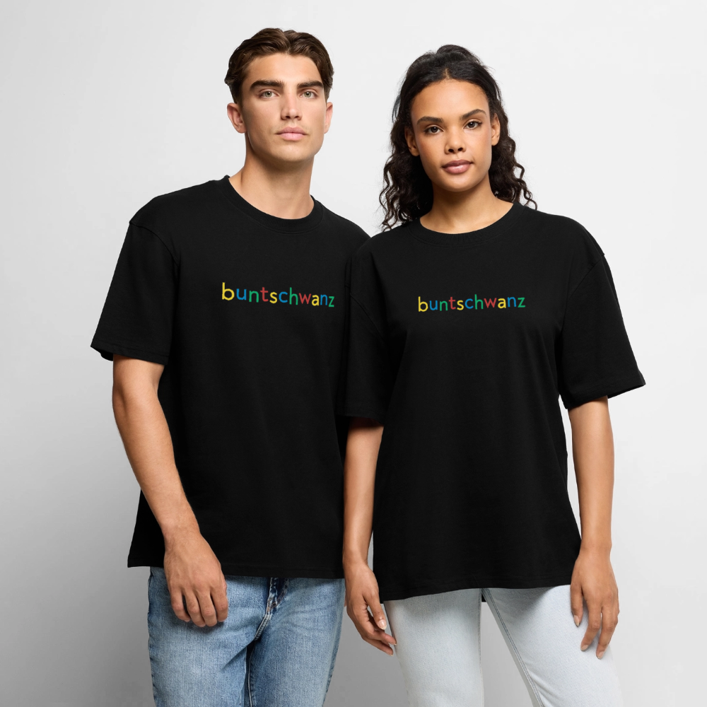 Oversize T-Shirt „buntschwanz“ Black Edition – Bio-Baumwolle | buntschwanz - Schwarz